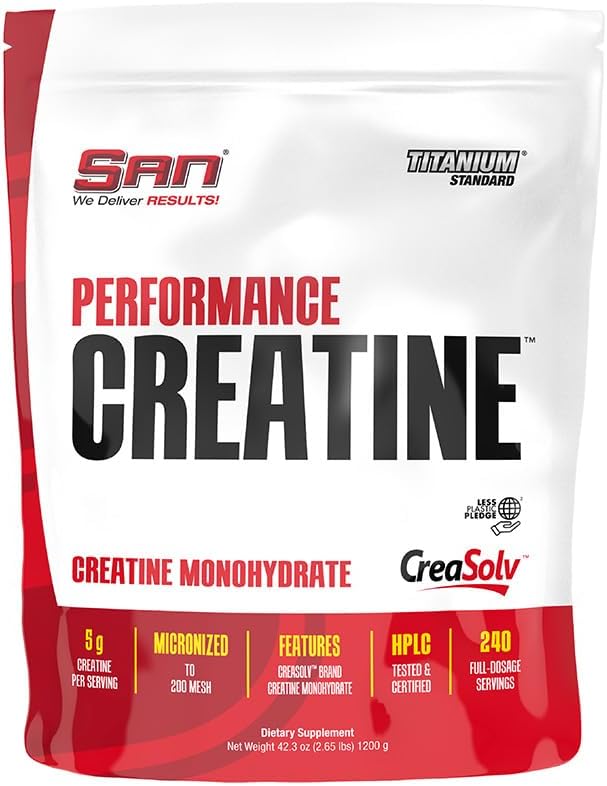 ה-San Performance Creatine 1200g - תומך בצמיחה שרירים וביצועים אתלטיקים, 240 משרתים