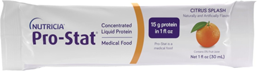 מזונות תזונתיים Pro-Stat Sugar Free Citrus Splash - 1 ozets, Pack של 96 - High-Protein, מוכן-to-Drink מזון רפואי עבור Wound Care, אובדן שרירים, ו- Malnutrition Management