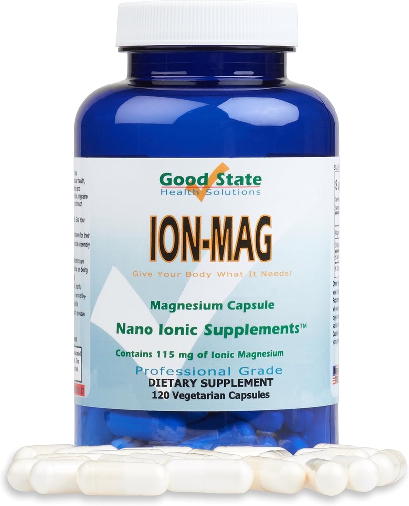 Good State ION-MAG - Ionic Magnesium קפסולות - Flood מ"ג כל משרת (120 ווג'י קפסולות)