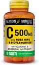 MASON NATURAL ויטמין C 500 מ"ג, עם Rose HIPS & Bioflavonoids, Immune Support & Antioxidant Formula, 90 טבליות