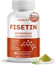Fisetin 10in-1 פורמולה - עם זרע Quercetin Resveratrol, Elderberry, Turmeric non-GMO, Gluten-Free, Soy-Free