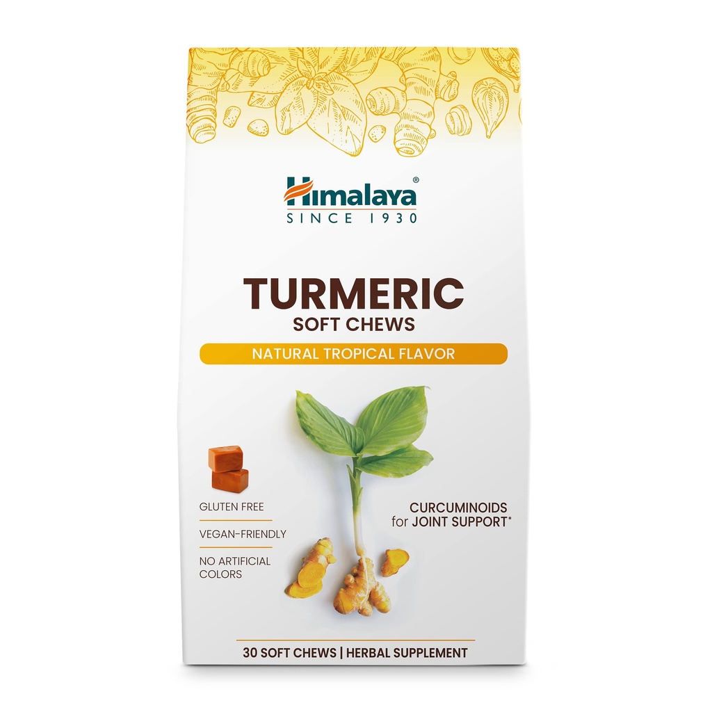 ההימלאיה Turmeric Chews עם Curcumin עבור תמיכה משותפת בריאה, ואופטימי Flexibility & הניידות, 300 מ"ג של חומרי גלם לשרת, 30 צ'יפס רך, 15 יום אספקה