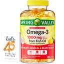 אומגה 3 משמן דגים כללי לבריאות המוח תוספי Softgels, 1000 מ"ג, 120 הרוזן Bundle עם 45 סוכרת של Luall