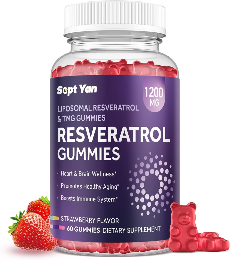 Liposomal NAD Resveratrol תוספת חניכיים 1200 מ"ג עם NAD+, Quercetin, TMG, Pterostilbene, Red Wine Extract, Antioxidant, בריא Aging, תיקון תאים, אנרגיה, תפקוד המוח - 60 חניכיים