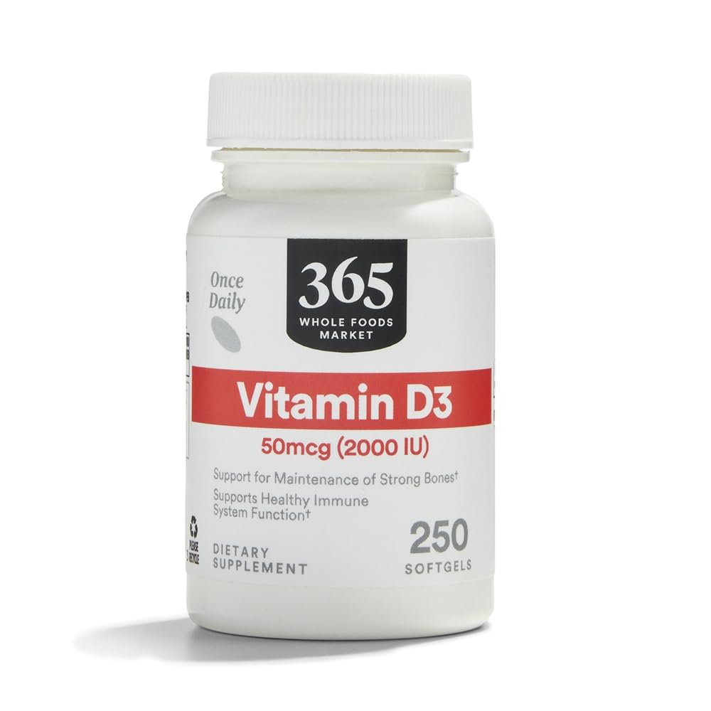 365 על ידי Whole Foods Market, ויטמין D3 2000 IU, 250 ct