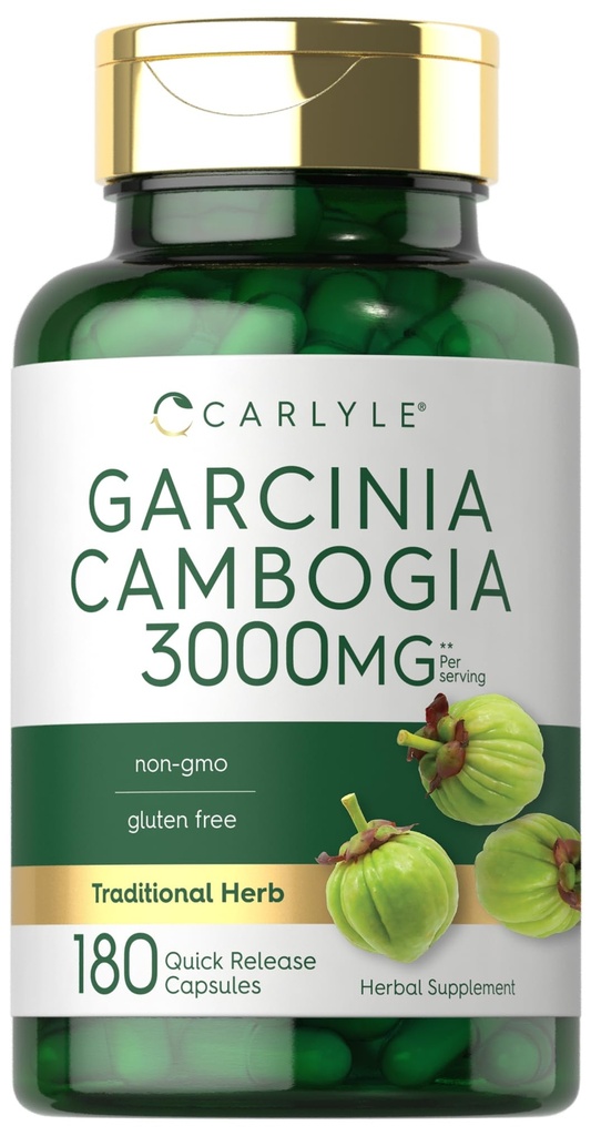קרלייל Garcinia Cambogia לחלץ | 3000mg | 180 קפסולות | Non-GMO,ten Gluten Free Supplement