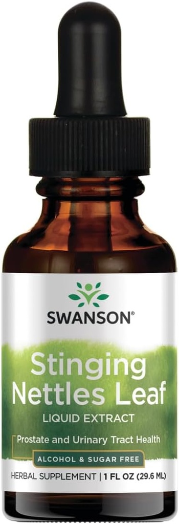 Swanson Sting Nettles Leaf נוזל לחלץ אלכוהול וסוכר חינם 1 fl Ounce (29.6 מ"ל) נוזל נוזלי