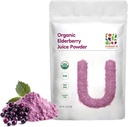 UNLEASH'D OrganIC Organic Elderberry Juice אבקת 16 oz 100% מזון ירוק טבעי טהור, עשיר באנטיoxidants ו- Multivitamins, אפקטים נוגדי חמצון גבוהים, Anti-Inflammatoryatory
