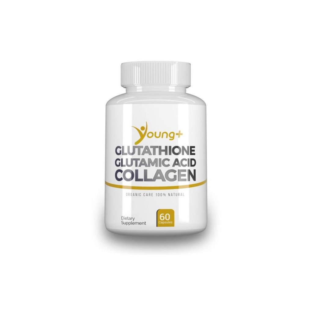 יאנג+ Glutathione, Glutamic Acid ו Collagen. תוסף Antioxidant - 1000mg, 60 קפסולות