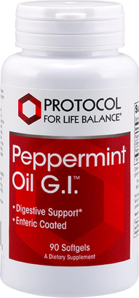 פרוטוקול Pepperנט G.I - לתמיכה בבריאות העיכול* - עם Pepperנט, שמן ג'ינג'ר ופנל שמן - Enteric-Coated - חלב חינם והאלל - 90 Softgels