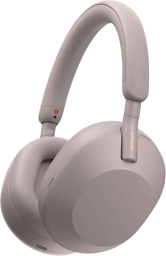 Sony WH-1000XM5 Premium Noise מבטלת אוזניות אלחוטיות, Auto NC Optimizer, 30 Hour Battery, Alexa Voice Control, Smokey Pink