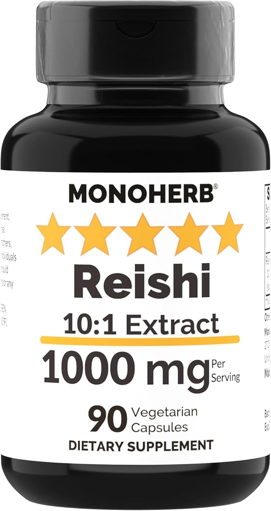 MONOHERB Reishi Mushroom 1000 מ"ג - 90 קפסולות צמחוניות