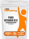 BulkSupplements.com Pure ויטמין B12 אבקת - כמו Cyanocobalamin, ויטמין B תוספים, Cyanocobalamin B12 תוסף - מוצר טהור, מספר רב, המשרתים, 50g (1.8 oz) (Pack of 1)