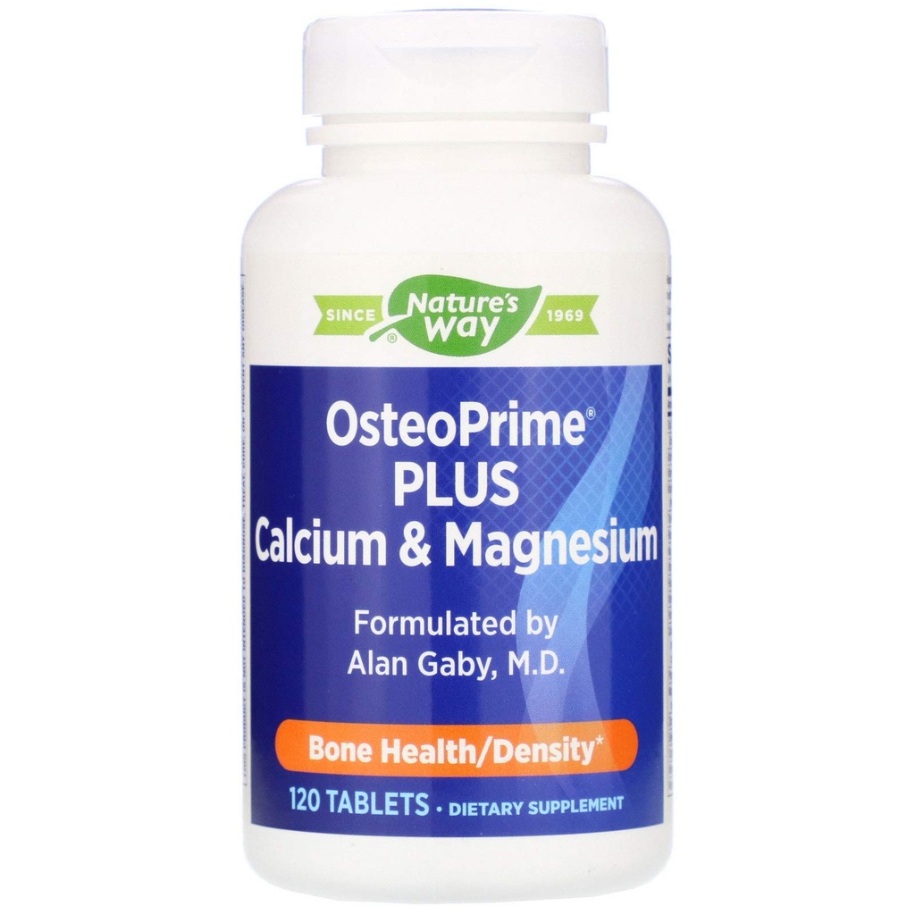 הדרך של Nature's Way OsteoPrime PLUS Calcium & Magnesium, תומכת בתפקוד בריאות העצם והשרירים*, עם ויטמינים D3 & K2, Vegetarian, 120 טבליות