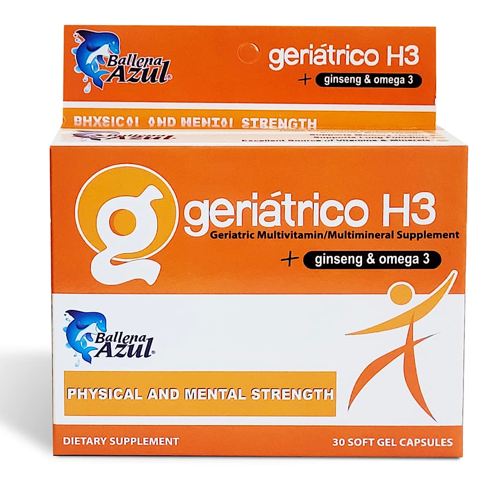 Ballena Azul Dietary Supplements, Geriatric Multivitamins, גינזנג ואומגה 3