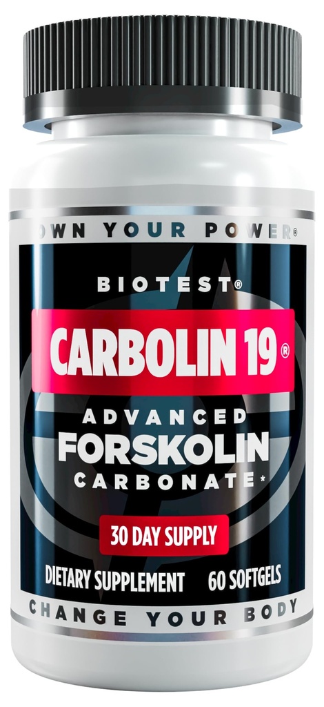 Biotest Carbolin 19 - Longer-Lasting Forskolin for Fat Loss & Metabolic Performance - 30 משרתים - 60 Softgels