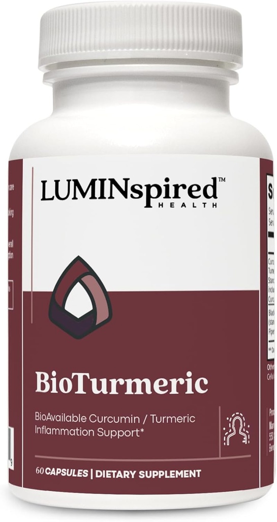 LUMINIRED HEALTH High Absorption Turmeric Curcumin תוספת עם Black Pepper לחלץ לבריאות משותפת, תמיכה אנטי-חמצן סיוע, טבעוני, Non-GMO, Gluten Free - 60 Counts