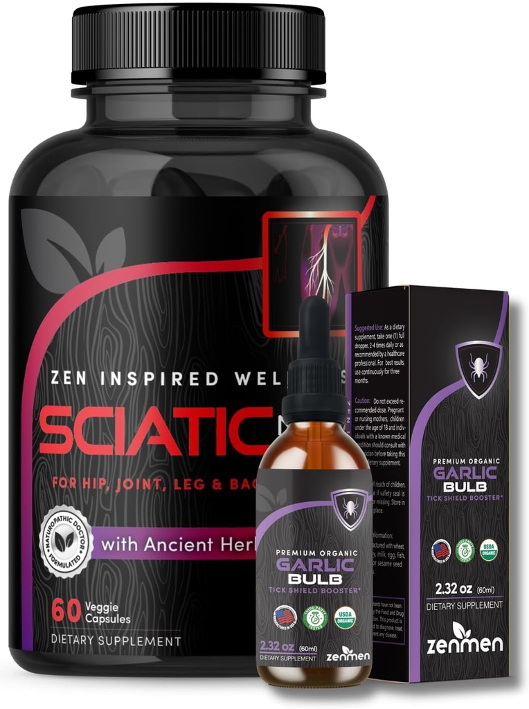 Zenmen Garlic Tincture & Sciatic Nerve תמיכה Bundle