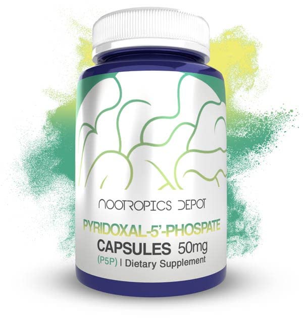 Pyridoxal-5'- Phosphate כמוסות (P5P) | 50 מ"ג | Active Form of ויטמין B6 | 365 Count | Nootropics Depot
