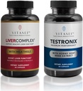 VITASEI Liver Cleanse Detox & Fix, Liver Complex כמוסות לנשים וגברים (60 קפסולות) + Testronix Booster לגברים (60 קפסולות)