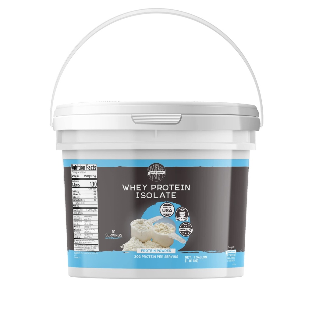 BIRCH & MEADOW 1 גאלון של אבקת חלבון Whey, תוסף עבודה, Unflavored