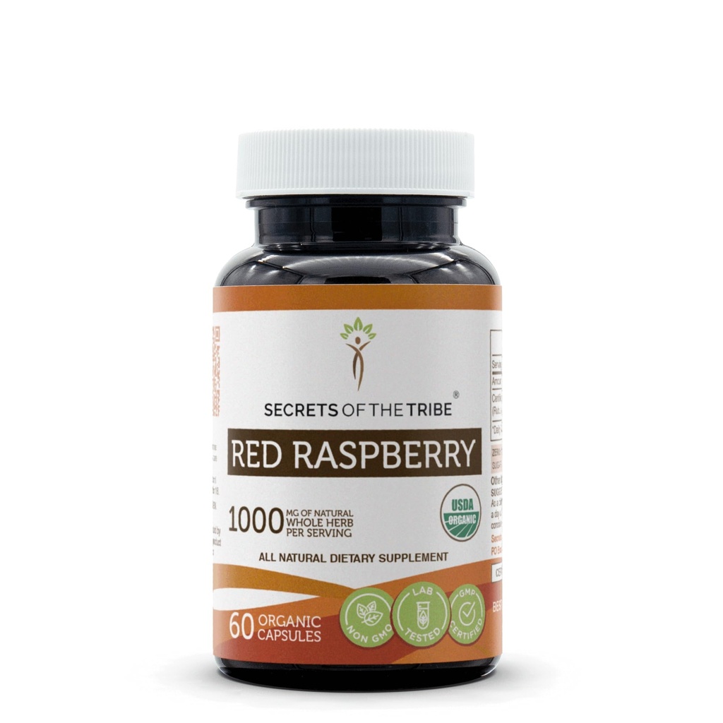 סודות של השבט Red פטל USDA אורגני קפסולות מוסמך; קפסולות צמחוניות אורגניות, Herbal Dietary תוסף; רובוס idaeus Dried Leaf (60 Count)