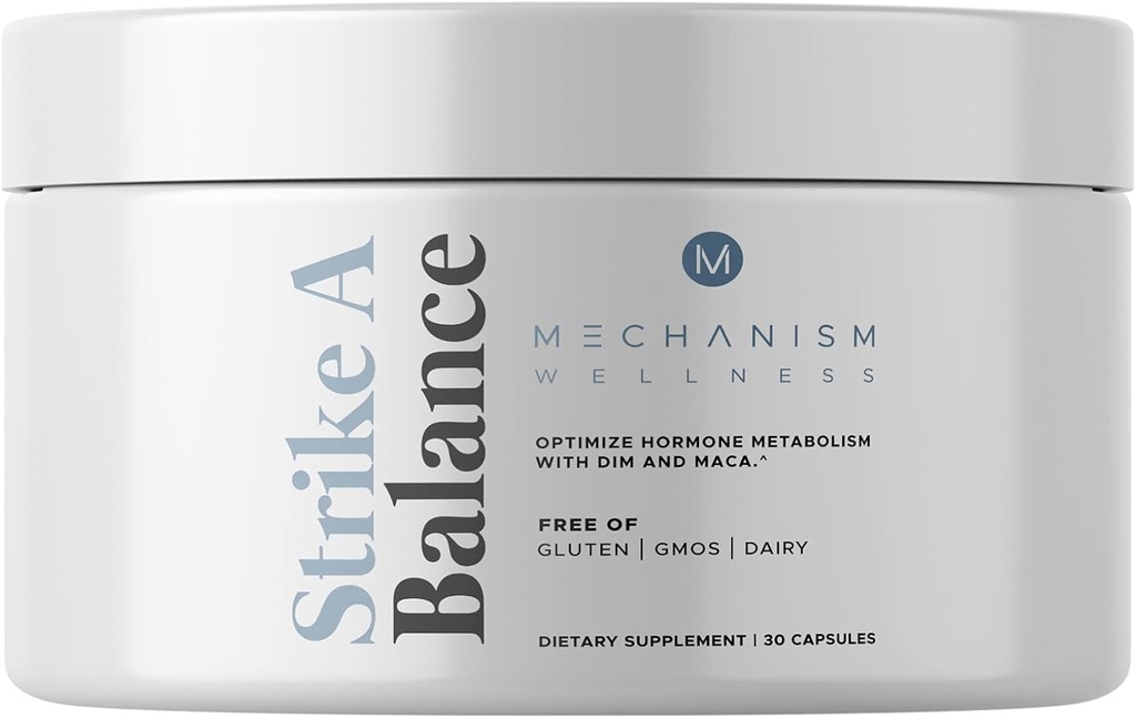 Strike A Balance Hormonal Balance תוספים עם DIM Maca אנרגיה Mood Metabolism Prostate PMS Menopause תמיכה Non-GMO, 30 קפסולות