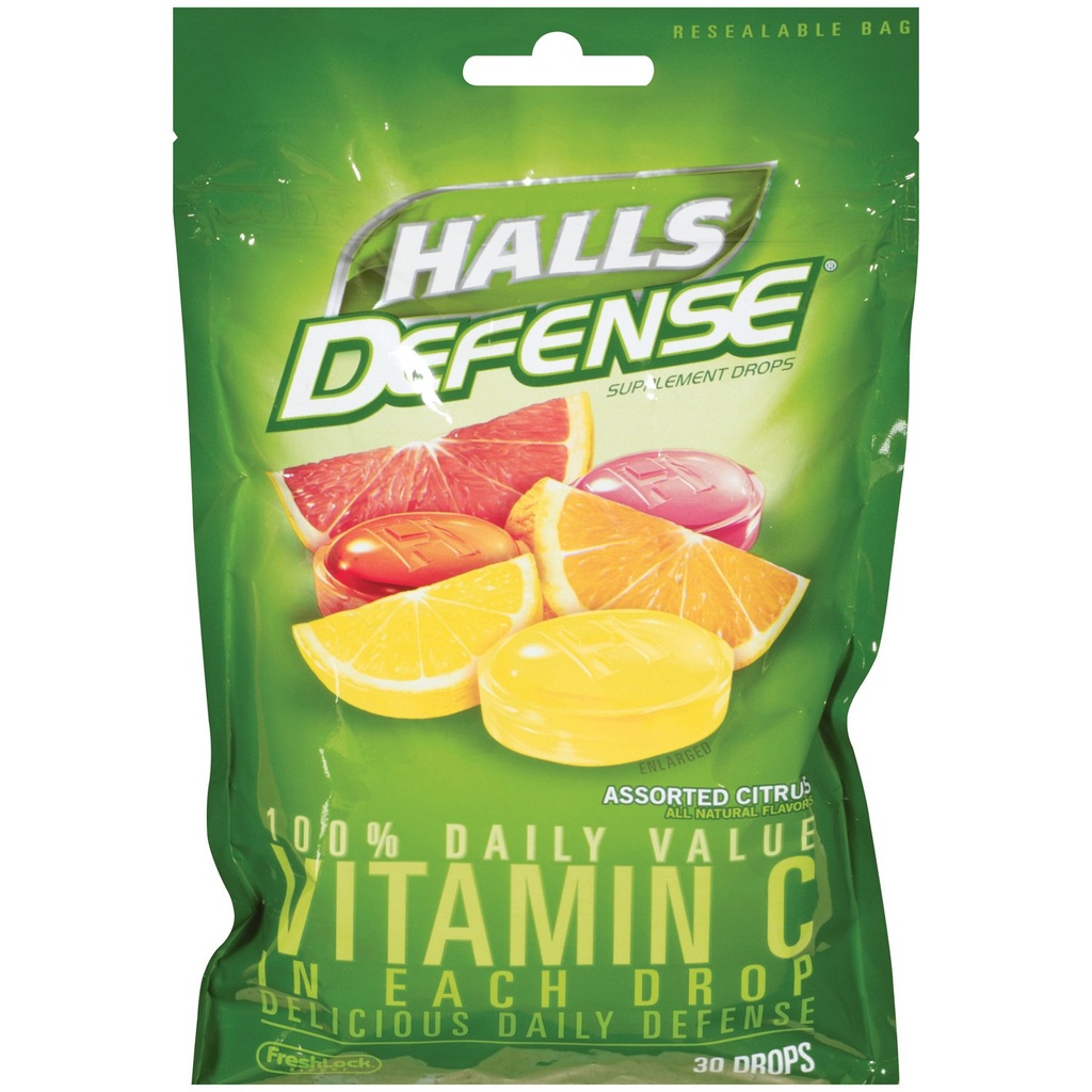 Halls Defense ויטמין C, 30 דונם (Pack of 6)