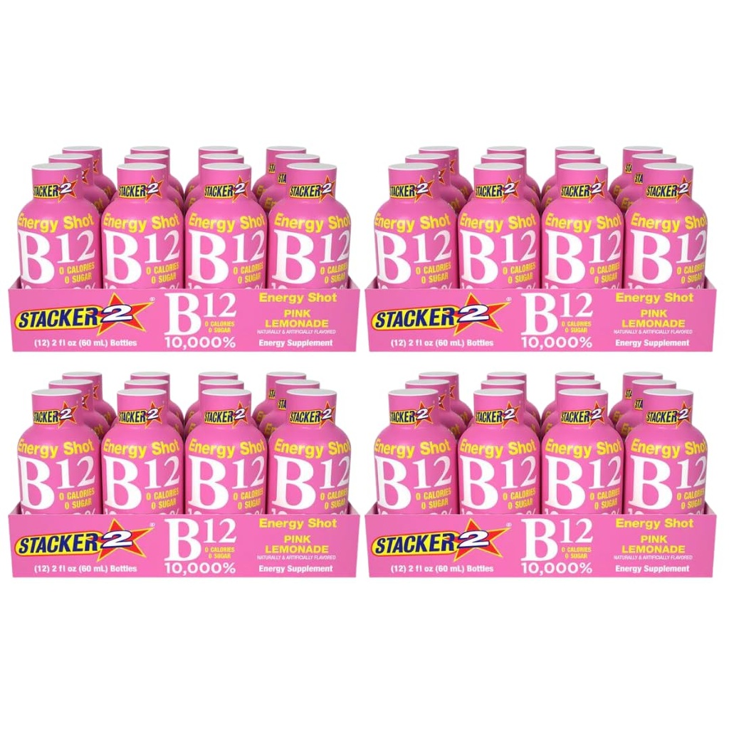 2 Pink Lemonade B12 Energy Shot, 2oz (Pack of 48)