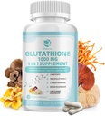 תוסף Glutathione 1000 מ"ג, Mushroom תוסף עם ויטמין C, Niacin - Liver Detox, Immune Support and Antioxidant, מופחת L-Glutathione 120 קפסולות טבעוניות - non GMO