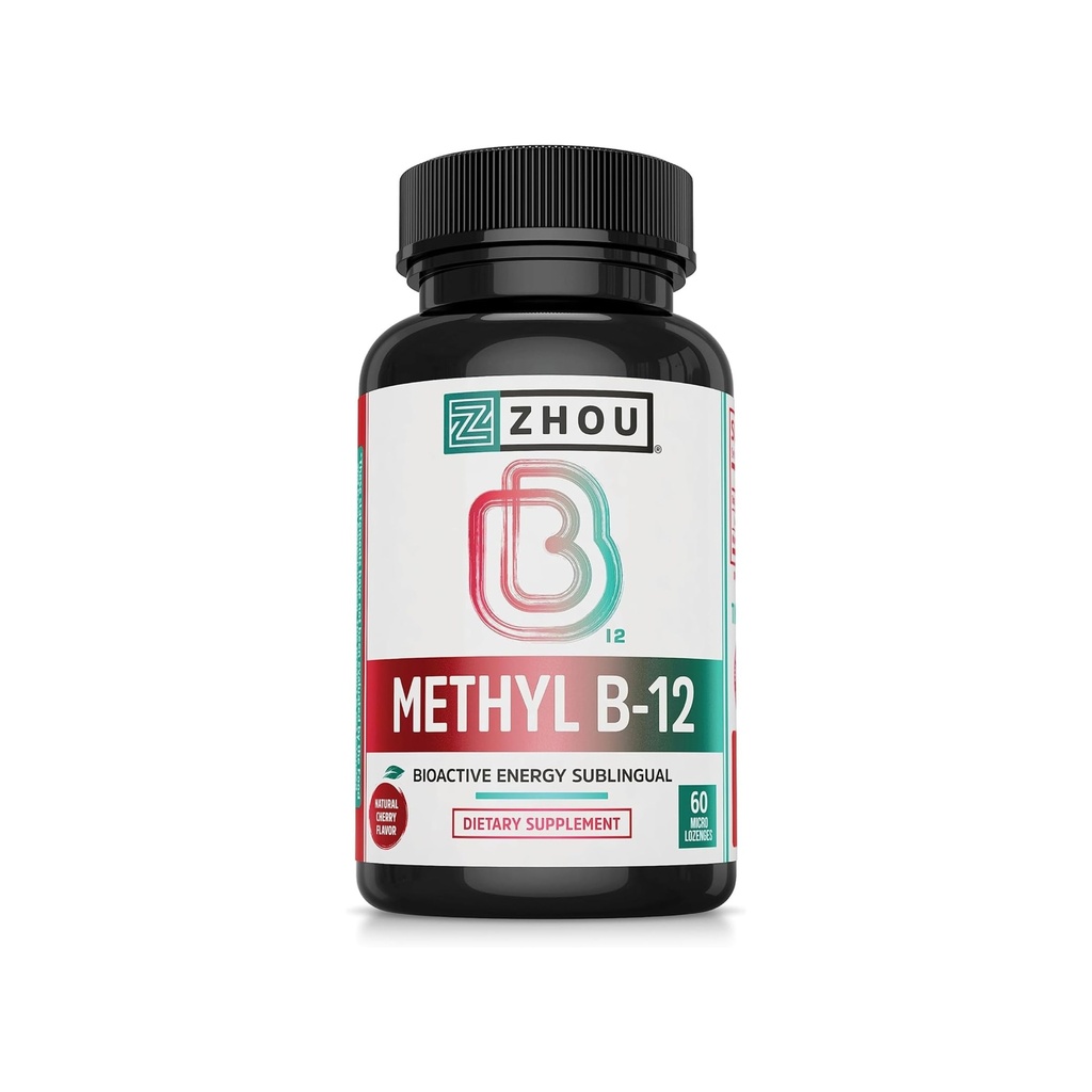 ג'ואו Methyl B12 - Methyl B-12 תוסף עבור נשים וגברים, ויטמין B12 5000 mcg, ידידותי טבעוני, אנרגיה סלולרית ותמיכה תפקודית עצבית, Methylcobalamin - 60 מיקרו Lozengesgesges