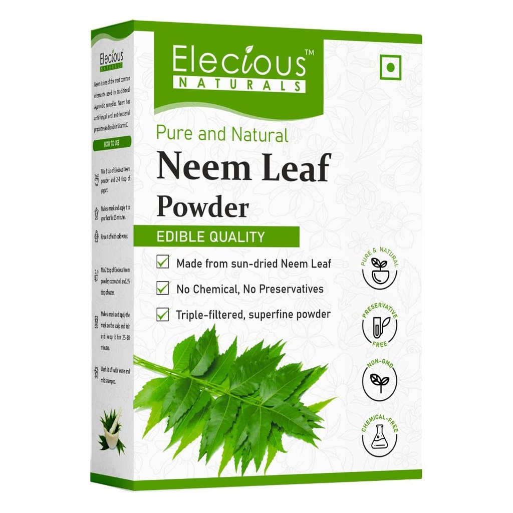 100% Natural Neem אבקת Margosa, Azadirachta Indica Leaf אבקת אידיאלי עבור Face Pack שיער כימי ניקוי שיער חינם עבור שיער בריא 200gm