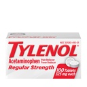 טבליות כוח סדירות Tylenol עם 325 מ"ג של Acetaminophen, Fever hydror & Pain Reliever for Headache, Backache, כאבי שרירים, כאבי מפרקים ו- Menstrual Cramps, 100 ct