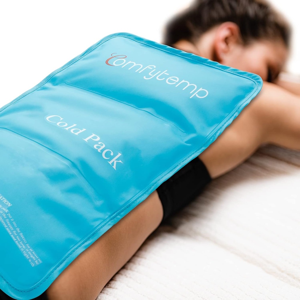 חבילת הקרח הגדולה של Back Pain הקלה, 13.5" x 21.5 "Reusable Gel Hot and Cold Compress Therapy for Full Body Injuries, Swelling, Bruises, Sprains, Surgery, Back, Hip, Legs, FSA HSA Approvedededed