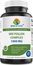 Brieofood Bee Pollen Complex 1000 מ"ג 120 טבליות - Made with Bee Pollen, Bee Propolis, & רויאל אבקת Jelly