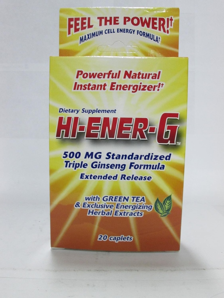 Windmill בריאות מוצרים Hi-Ener-G Triple גינזנג תוספי Caplets, 500 מ"ג, 20Count חבילות (Pack of 3)