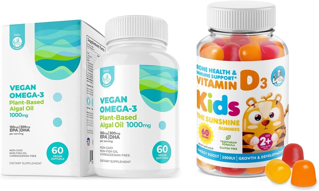 DR. MORITZ ויטמין D Gummies לילדים ומבוגרים ו- אומגה 3 Softgels