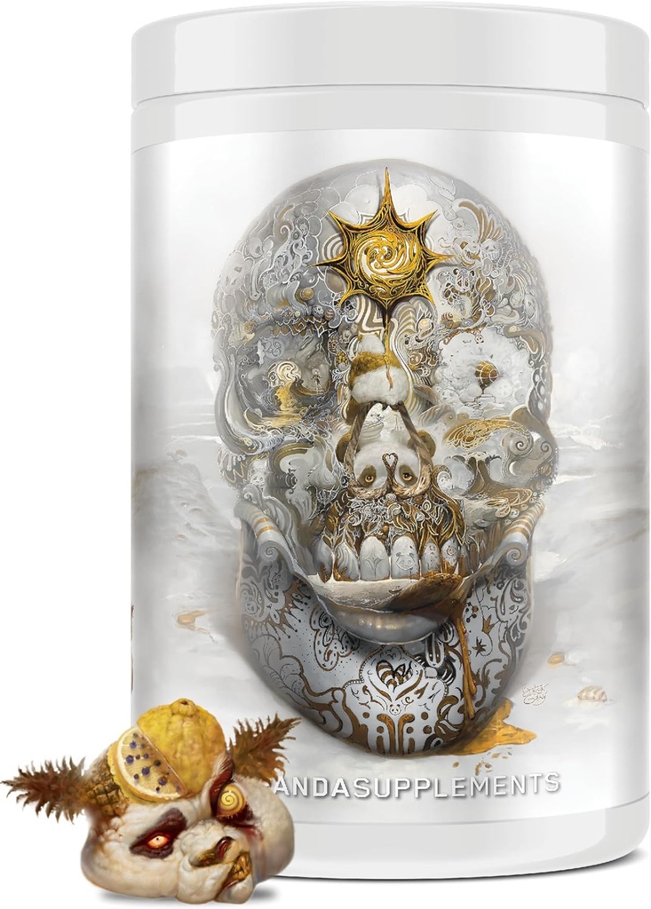 תת-קרקעית Bio Labs/Panda Supps Skull Nootropic Pre-Workout, 403mg Caffeine for Tunnel Vision Focus,Pump, Unparalled Energy (Lemon Blueberry Pineapple)(Insane in the Membrane)