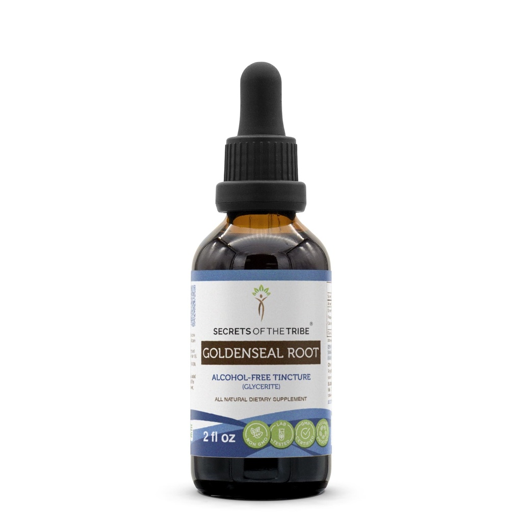 Secrets of the Tribe Goldenseal Root Liquid Extract for Immune & Digestive Support | Herbal Supplement | Alcohol-Free | Hydrastis Canadensis Dried Root | Drops 2 fl oz