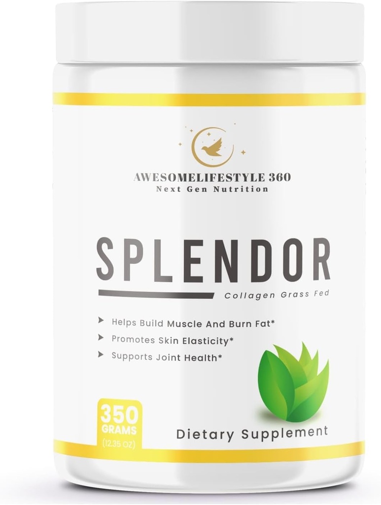 מדהיםלייף סטיילס 360 Next Gen Nutrition Splendor Collagen Grass Fed, Splendor Grass-Fed Collagen Peptides אבקת מיוצרת Using Collagen peptides, Type I & Type III Collagen peptides של פרה בריאה