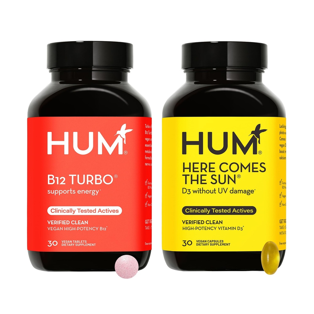 HUM B12 Turbo + Vitaman D3 ממזון: Heres Comes the Sun and B12 Turbo