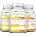 מוסמך Science Energysyl - Caffeine חינם - עם אדוגנים, ויטמין B ו bioperine - 3 חודשים אספקה - 180 קפסולות