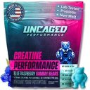 Creatine Monohydrate Gummies 5G - טעים כחול Raspberry Flavor, מקס כוח עבור צמיחה שרירית, מהיר Absorbing עבור גברים ונשים - Premium All Natural, מעבדה נבדק - 30 משרתים