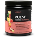 LEGION Pulse Pre Workout תוסף - All Natural Nitric Oxide Preworkout Drink to Boost Energy, Creatine Free, Sweetened, Alan Betaine, Citrulline, Alpha GPC (Caffeine Free Tropical Punch)