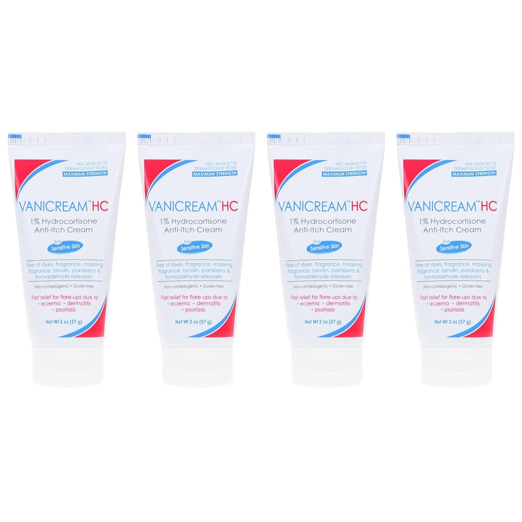 Vanicream HC 1% hydrocortisone Anti-Itch Cream - 2 oz, Pack של 4