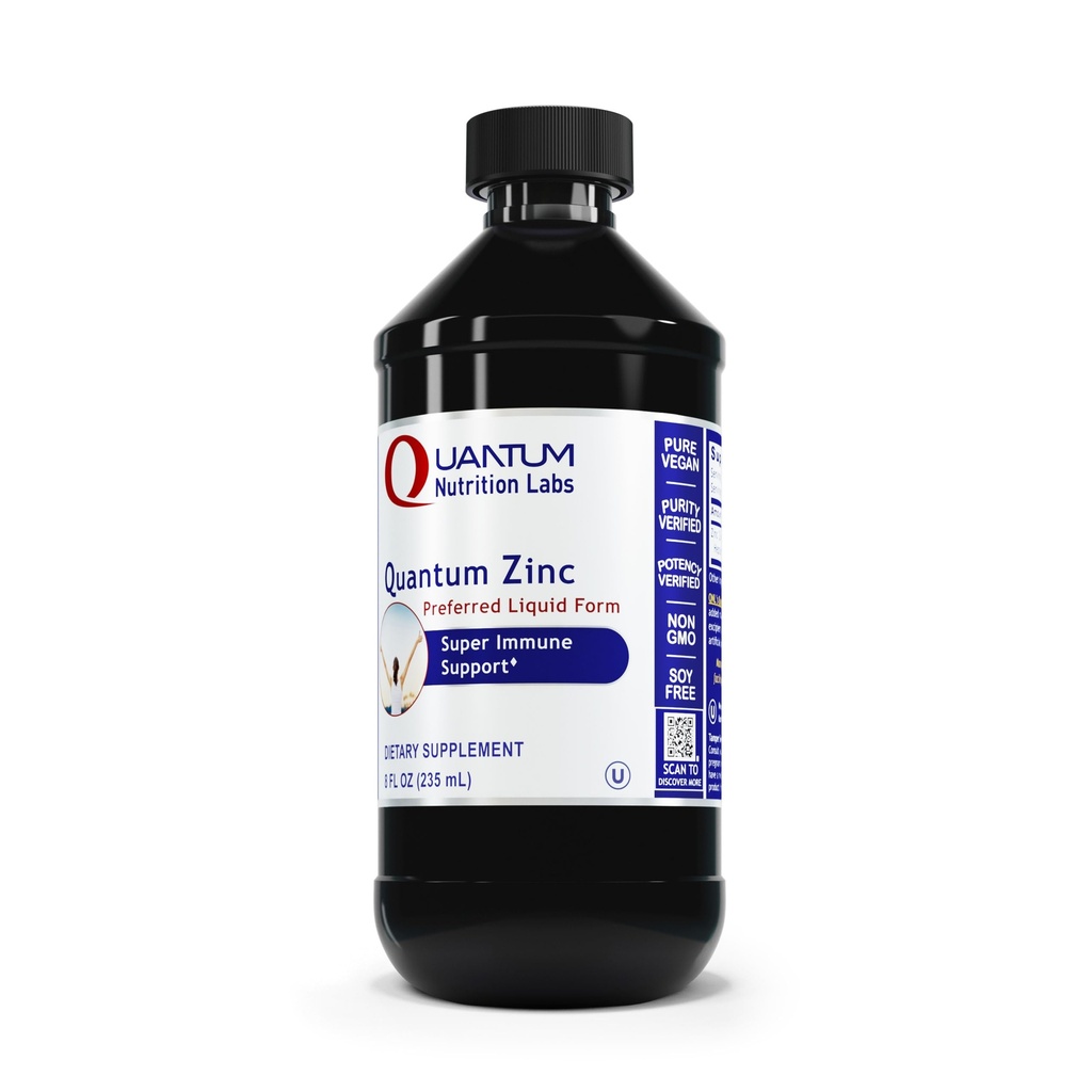 Quantum Nutrition Labs נוזל Znc תוסף טיפות - Zinc Sulfate Tincture למבוגרים, 25 מ"ג לשרת, פונקציות Metabolic פונקציות & Immune Support - 8 Fl Oz Bottle