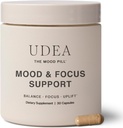 UDEA Wellness, Mood Pill | Fitogenic Daily Mood תומך תוסף למתח, פונקציונליות קוגניטיבית, Focus & Balanced אנרגיה | Non-GMO, Gluten Free & Vegan Mood and Stress Supplements
