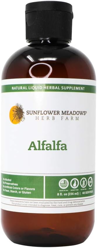 אלפאאלףה נוזל תוספת צמחית - 8oz- Alcohol-Free, Non-GMO, מיוצרת עם רכיבים אורגניים