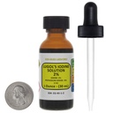 Iodine של Lugol / 2 פתרון / 1 Oz בבקבוק זכוכית אמבר / חינם Dropper