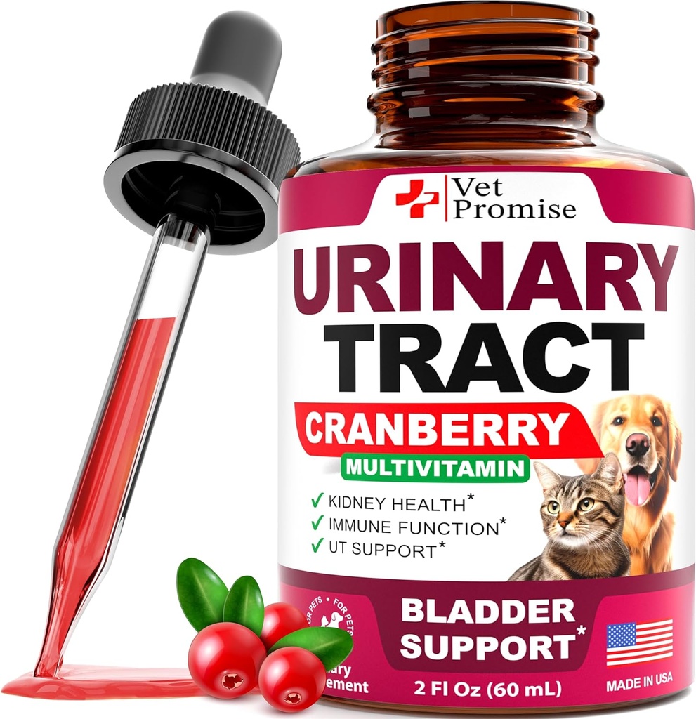 טיפול ב- Cat & Dog UTI - Urinary Tract Treatments with Cranberry - Dog & Cat UTI - Advanced Kidney & Bladder Support Multivitamin - Renal Health ויטמיניםs - Made in USA
